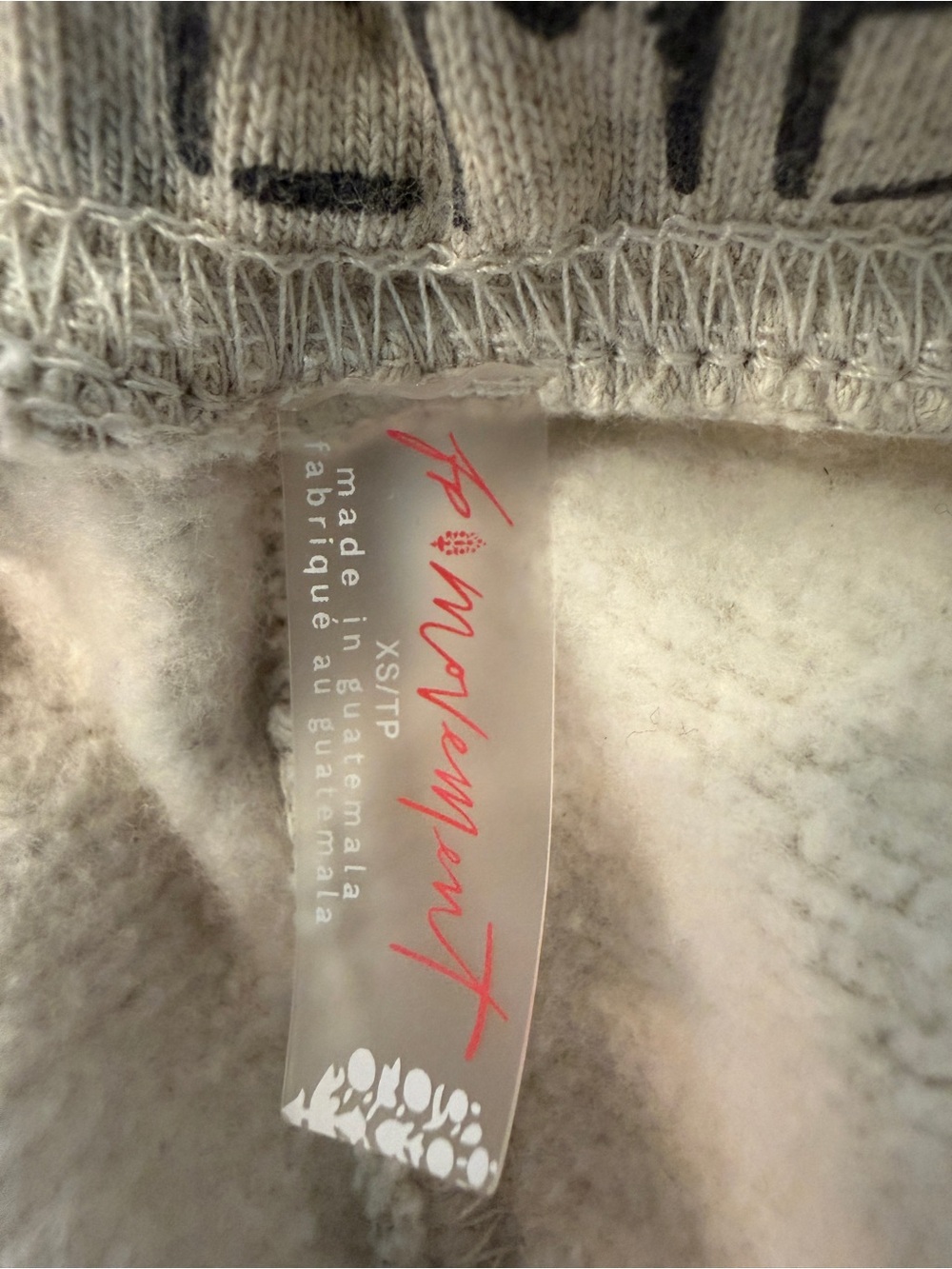 Free People Wide-Leg Sweatpants in Heather Oat - Picture 3 of 5